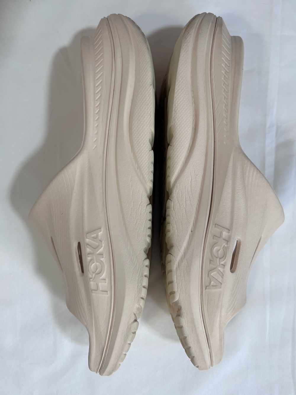 HOKA Beige Ora Recovery Slide,W7 - Picture 3 of 16